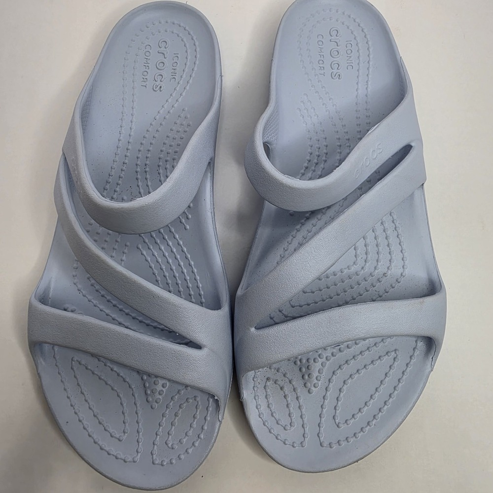 Crocs Iconic Comfort Sandal Pale Blue Womens Size 7